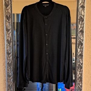 JOHN VARVATOS XL button Up Long Sleeve Knit Shirt